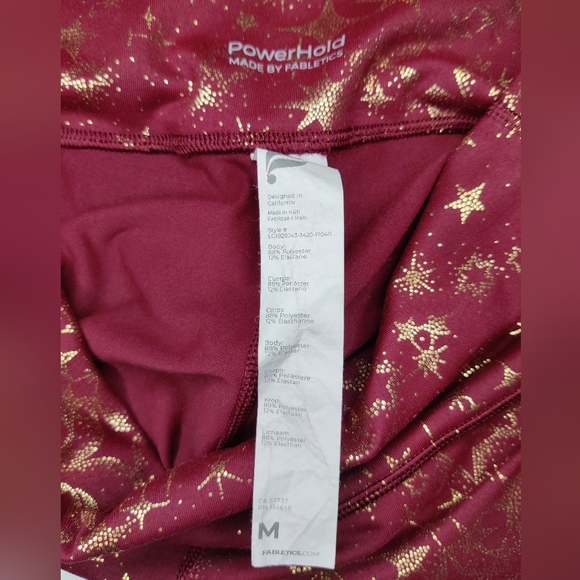 Fabletics Red and Gold Bike Shorts - Picture 3 of 3